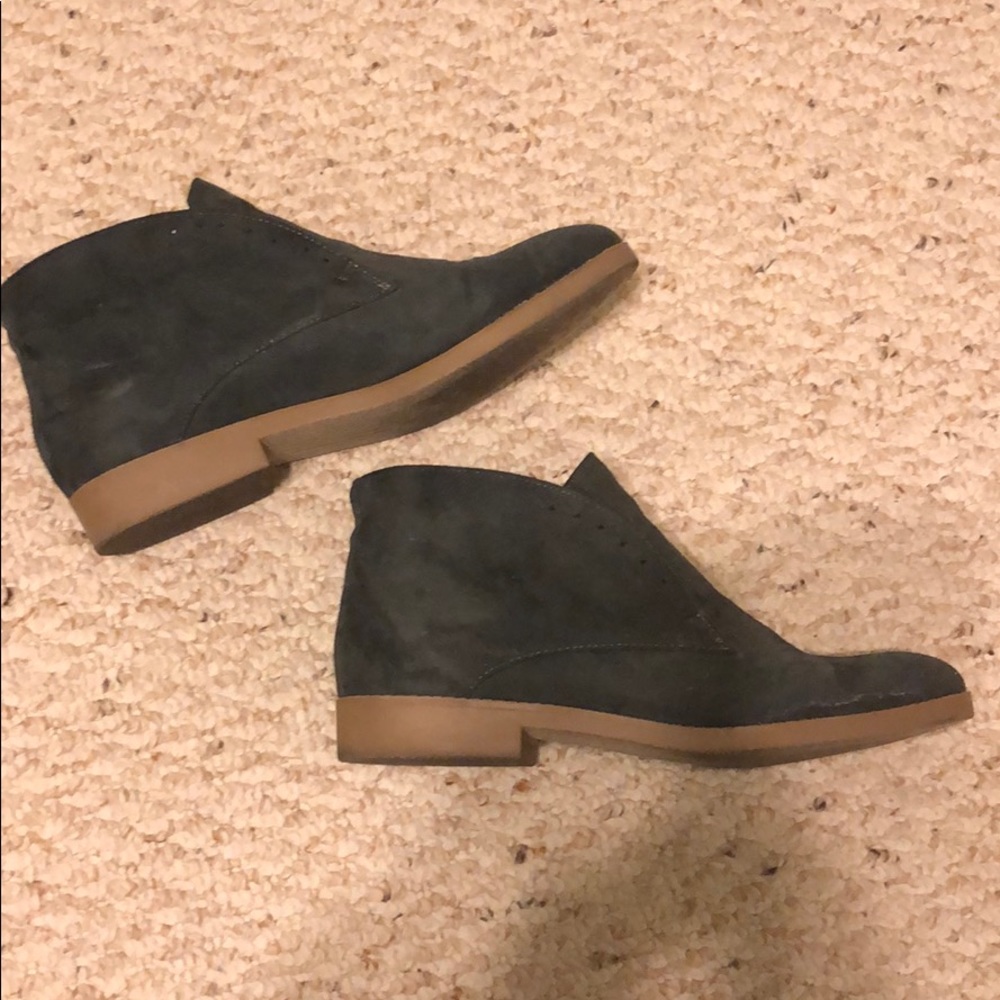 Grey flat booties